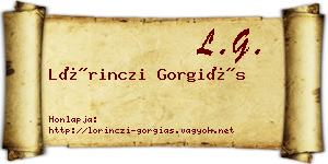 Lőrinczi Gorgiás névjegykártya